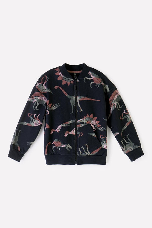 КР 301856/черный,динозавры жакет (бомбер) для мал