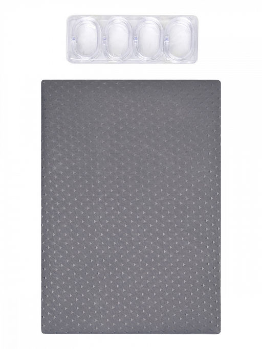 Шторка для ванной 200x180 тёмно-серый полиэстер - Denastia фото 4