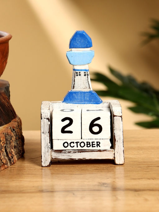 Календарь настольный Маяк, 7411 см, дерево, бело-синий - Simaland фото 2