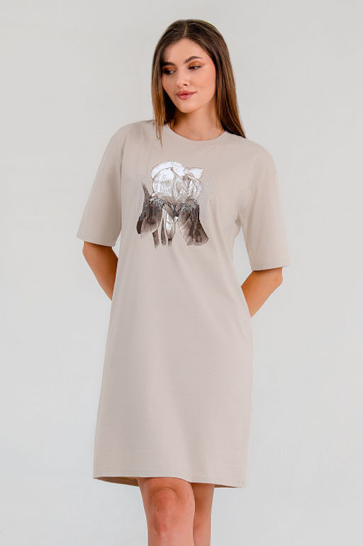 Арт. 4145 Туника женская 44-54(6 шт) Цвет:бежевый