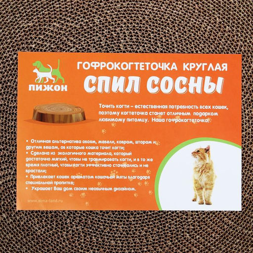 Гофрокогтеточка Пижон высокая круглая Спил березы, с пропиткой, 28 х 4 см  фото 6