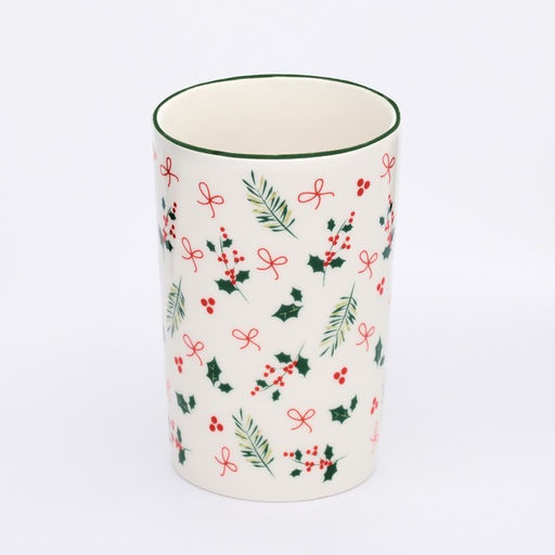 Кружка керамическая новогодняя Зимние узоры, 385 мл, ручная работа
