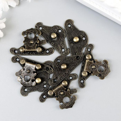 Замок металл для шкатулки «Старинный», набор 4 шт., 3.8×2.8×0.5 см