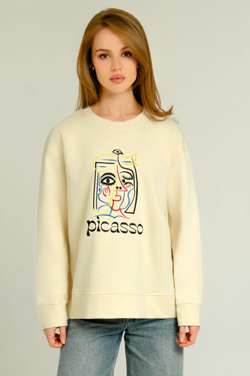 Арт.15111 Свитшот женский 44-52 (5 шт) Цвет:бежевый - Калинка фото 6
