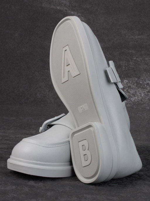 03-PDJ71-3 LT. GRAY Лоферы женские (натуральная кожа)