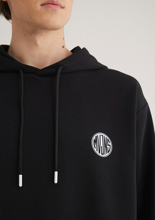 Mavi Logo Bask?l? Kapusonlu Siyah Sweatshirt  фото 5