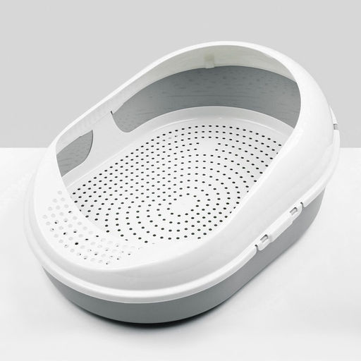 Лоток для кошек с сеткой и бортом «Космо» 51.9×37.8×21.3 см, серый