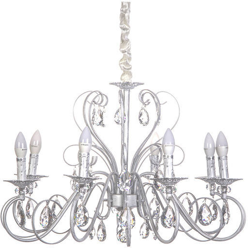 Люстра подвесная в стиле барокко "Arte" 8*40Вт 29-P8525/WH белый мрамор