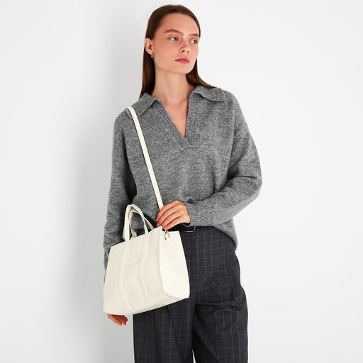 Сумка-тоут на молнии, цвет бежевый - Simaland фото 3