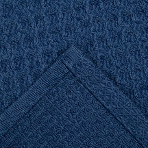 Набор Кухонных полотенец Доляна, цвет индиго, 35х60см-2шт, 100% хлопок, вафля, 220 гр/м2  фото 4