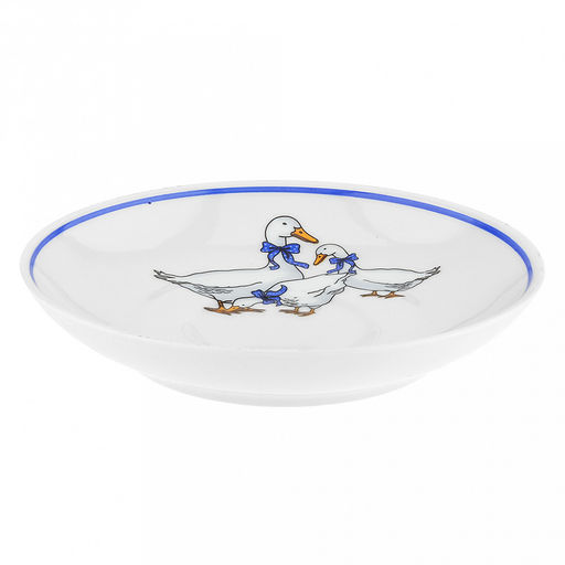 Блюдце чайное фарфоровое Гуси д140мм, h23мм, отводка краской, форма Унифицированный (Россия) - Домашняя мода фото 2