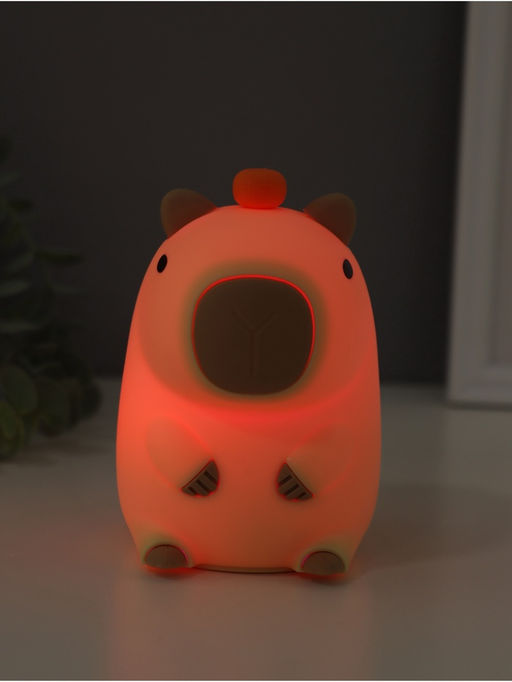Фигурка светящаяся RISALUX «Капибара», 2 Вт, LED-ночник антистресс, RGB, USB, 9×9×13 см
