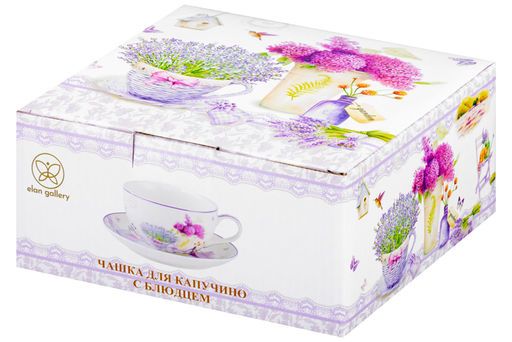 Чашка для капучино Elan Gallery Лаванда с блюдцем 350 мл New Bone China  фото 20