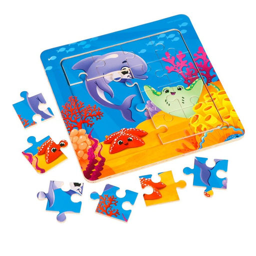 Пазл Морской мир, 14 см х 14 см - Лесная мастерская фото 4