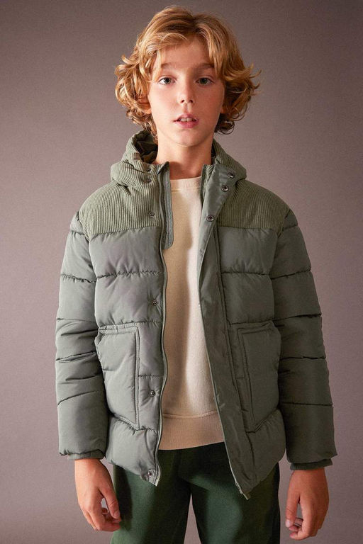 Водоотталкивающая куртка-пуховик с капюшоном для мальчиков - Defacto фото 4