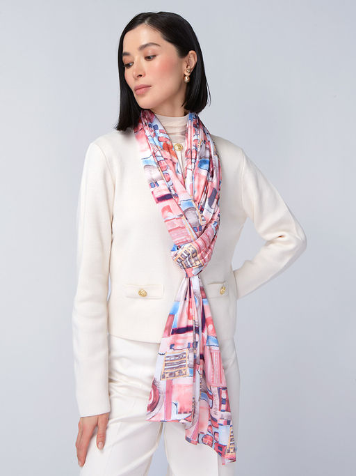 Большой, мягкий, тонкий и очень нежный двусторонний палантин с рисунком - Tantino фото 4