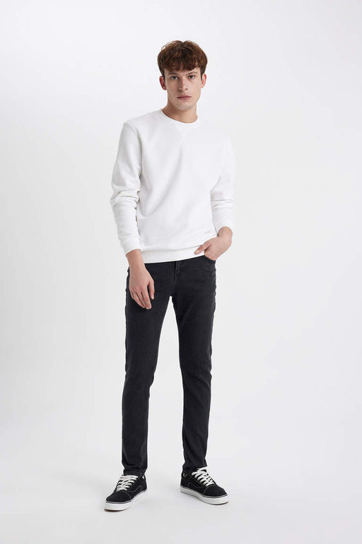 Супероблегающие джинсовые брюки с нормальной талией и очень узкими штанинами - Defacto фото 3