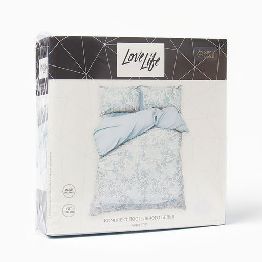 Постельное бельё LoveLife 2сп Winter 175х215см,200х240см,50х70см-2шт, жатка, 100% п/э, 100гр/м2  фото 5