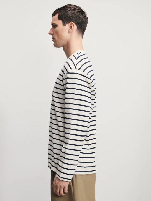 Лонгслив из 100% хлопка в полоску / Zarina  фото 4