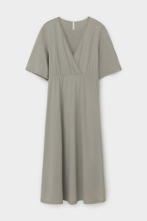 Е 10055/пыльно-оливковый сорочка ночная жен