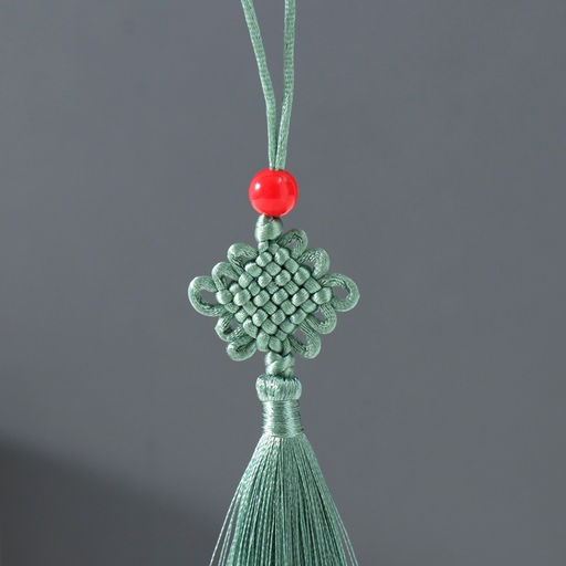 Цена за 10 шт. Подвеска текстиль, пластик Узел счастья и бесконечности, лагуна, 8.5 см - Simaland фото 2