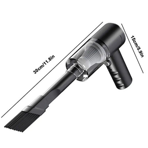 Беспроводной мини пылесос для авто и дома 2в1 Vacuum cleaner, черный, с насадками czone smart - Buro фото 4