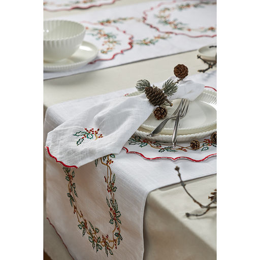 Набор из двух салфеток под приборы festive wreath из коллекции new year essential, D38 см
