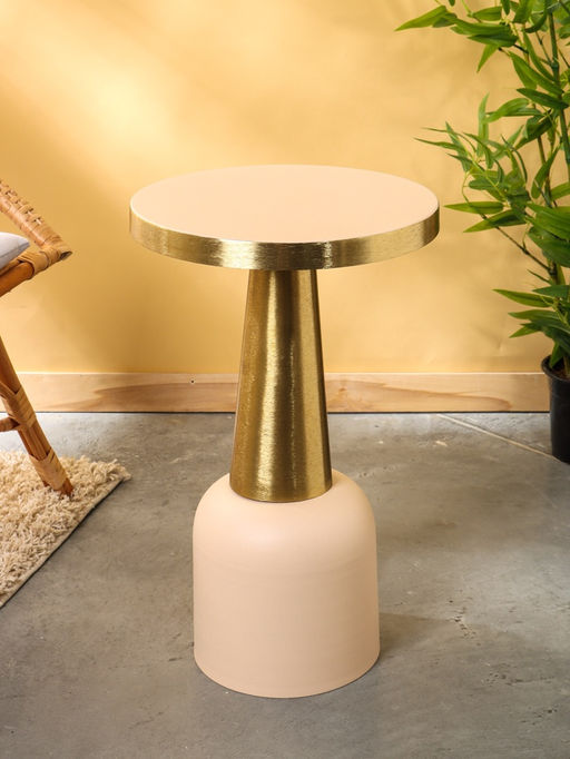 Столик кофейный «Кремовый с золотом», 35×35×58 см