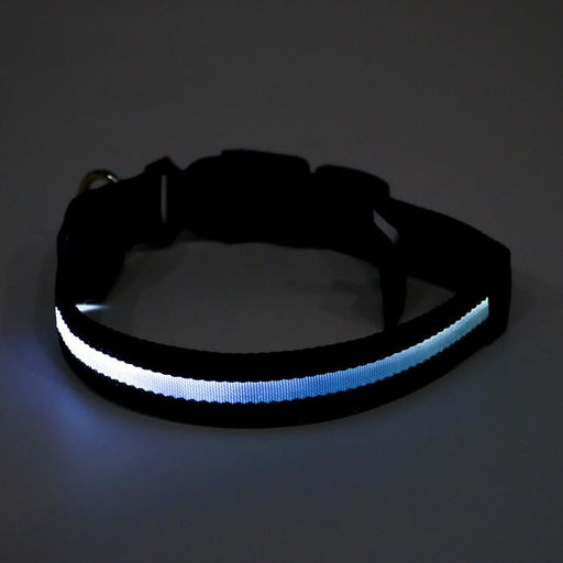 Ошейник с подсветкой размер S, ОШ 35-43 х 2,5 см, 3 режима свечения чёрный - Пижон фото 5