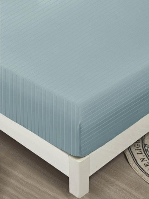 Простыня Страйп на резинке Мерцана MERCS001 (Серо-голубой) 120x200