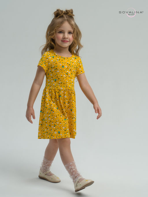 Платье Лето цветы на горчице - Sovalina фото 12