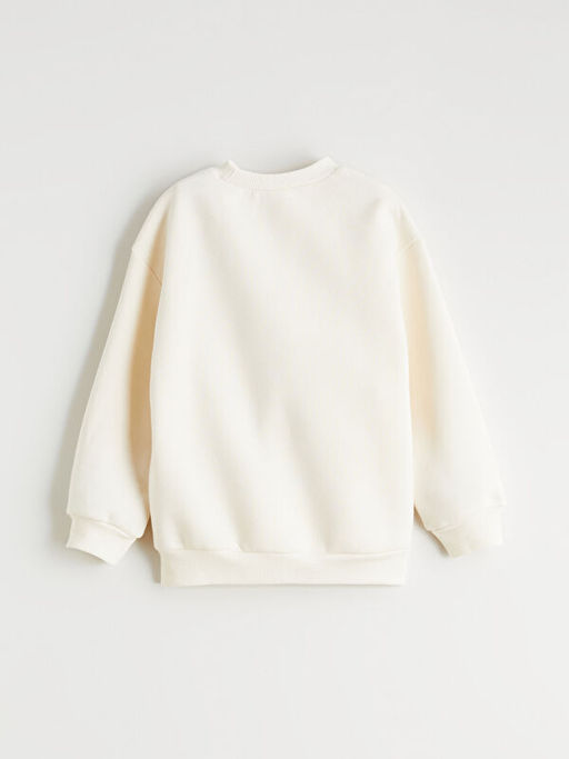 Bisiklet Yaka Ay? Teddy Bask?l? Erkek ?ocuk Sweatshirt