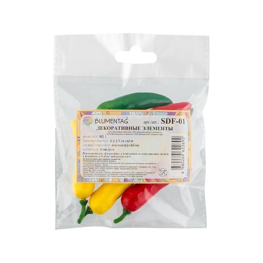 Blumentag SDF-01 Муляж в миниатюре Перцы 6 х 6 шт. 2.9 х 6.9 см MIX 1  фото 6