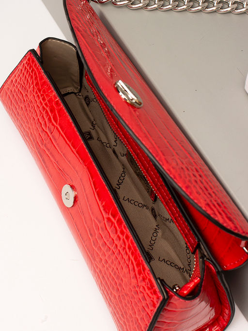 LACCOMA сумка J0117-красный эко кожа хлопок  фото 6