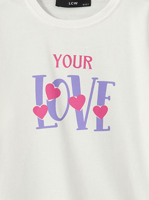 Bisiklet Yaka Bask?l? K?z ?ocuk Sweatshirt - Waikiki фото 2