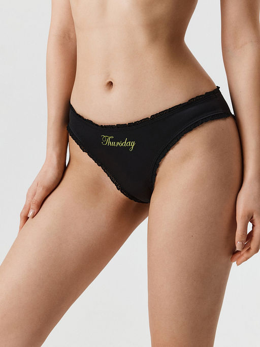 Infinity / Трусы женские в наборе из 5 шт. Selia черный с бежевым - Infinity Lingerie фото 5