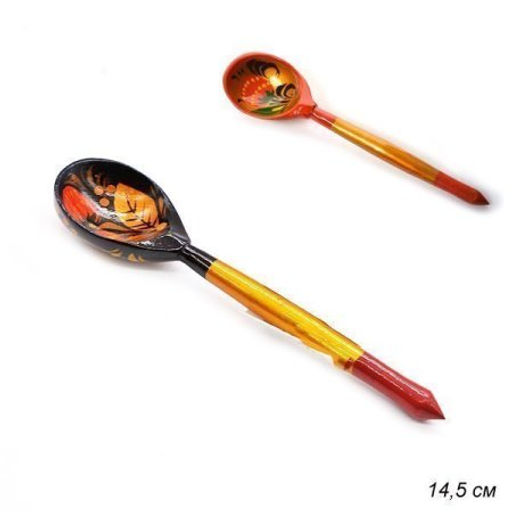 Ложка деревянная чайная хохломская традиционная микс/ 6402 /уп 1/ - Галеонтрейд фото 3