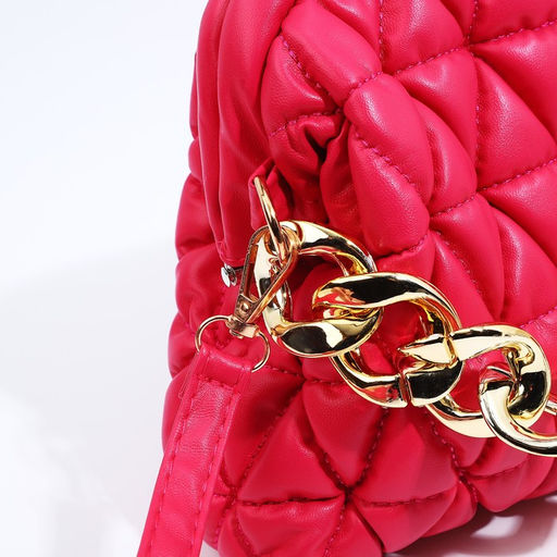 Сумка женская на фермуаре, малиновая