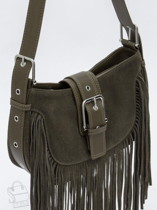 Сумка женская кожаная 99057-1NN brown green Natale Navetta  в Новосибирске