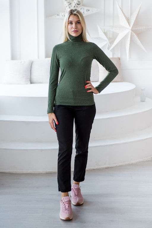 Водолазка женская ангора софт Жаннет хаки - Амадэль фото 3