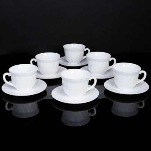 Чайный набор 12 предметов 200 мл белая А / XWB190HP55-6E (WHITE) /уп 8/ - Галеонтрейд фото 14