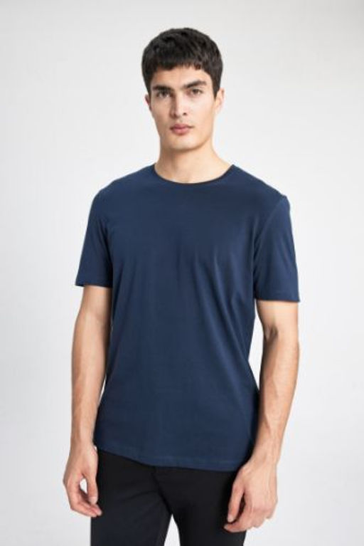 Regular Fit Bisiklet Yaka K?sa Kollu Basic Tisort