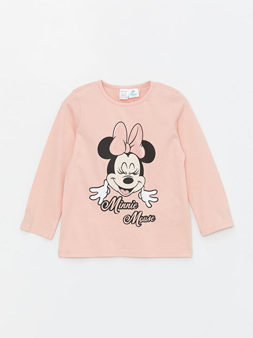 Bisiklet Yaka Minnie Mouse Bask?l? K?z Bebek Pijama ?st