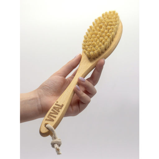Щётка для сухого массажа с натуральной щетиной кабана M с ручкой, 29 см 7935532 - Vival фото 3