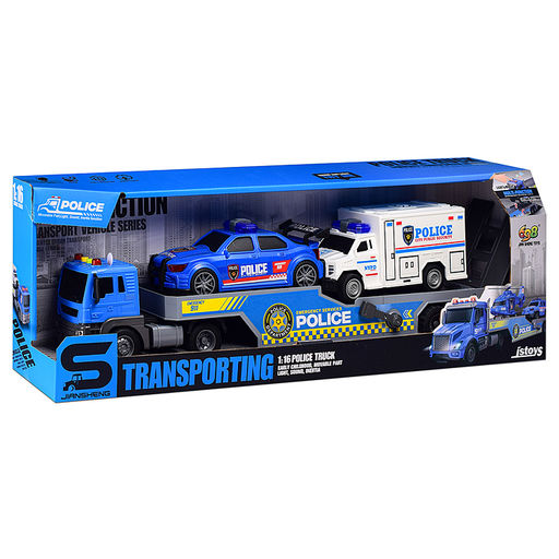 Машина "Полицейский тягач" 1:16 (свет, звук) в коробке
