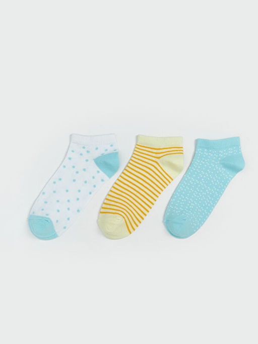 Desenli Kad?n Patik ?orap 3l?