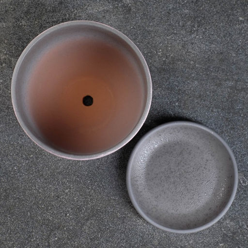 Горшок цветочный «Лоза», керамический, с поддоном, 1.73 л, розовый, серый