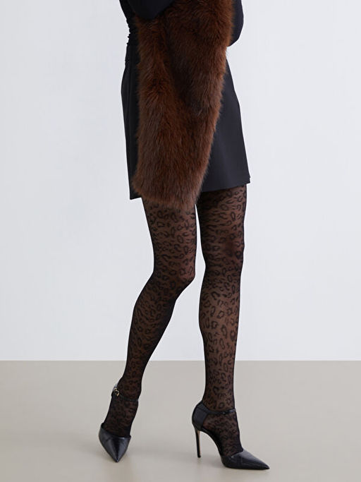 Desenli Parlak Kad?n K?lotlu ?orap