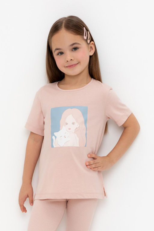 Crockid _ КР 302726-1/дымчатая роза к557 фуфайка (футболка) для дев  фото 5