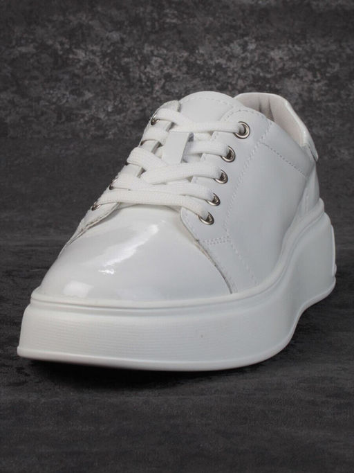 05-PDD215-2 WHITE Кроссовки женские (натуральная кожа)